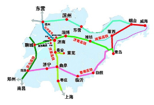 以济青为中心打造"1,2,3小时"高铁圈